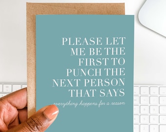 Funny Sympathy Card | Punch the Next Person Humor