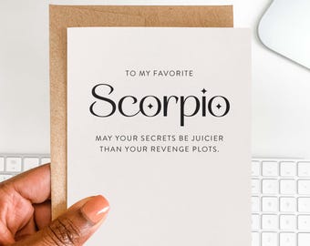 Funny Scorpio Zodiac Birthday Card | Astrology Gift