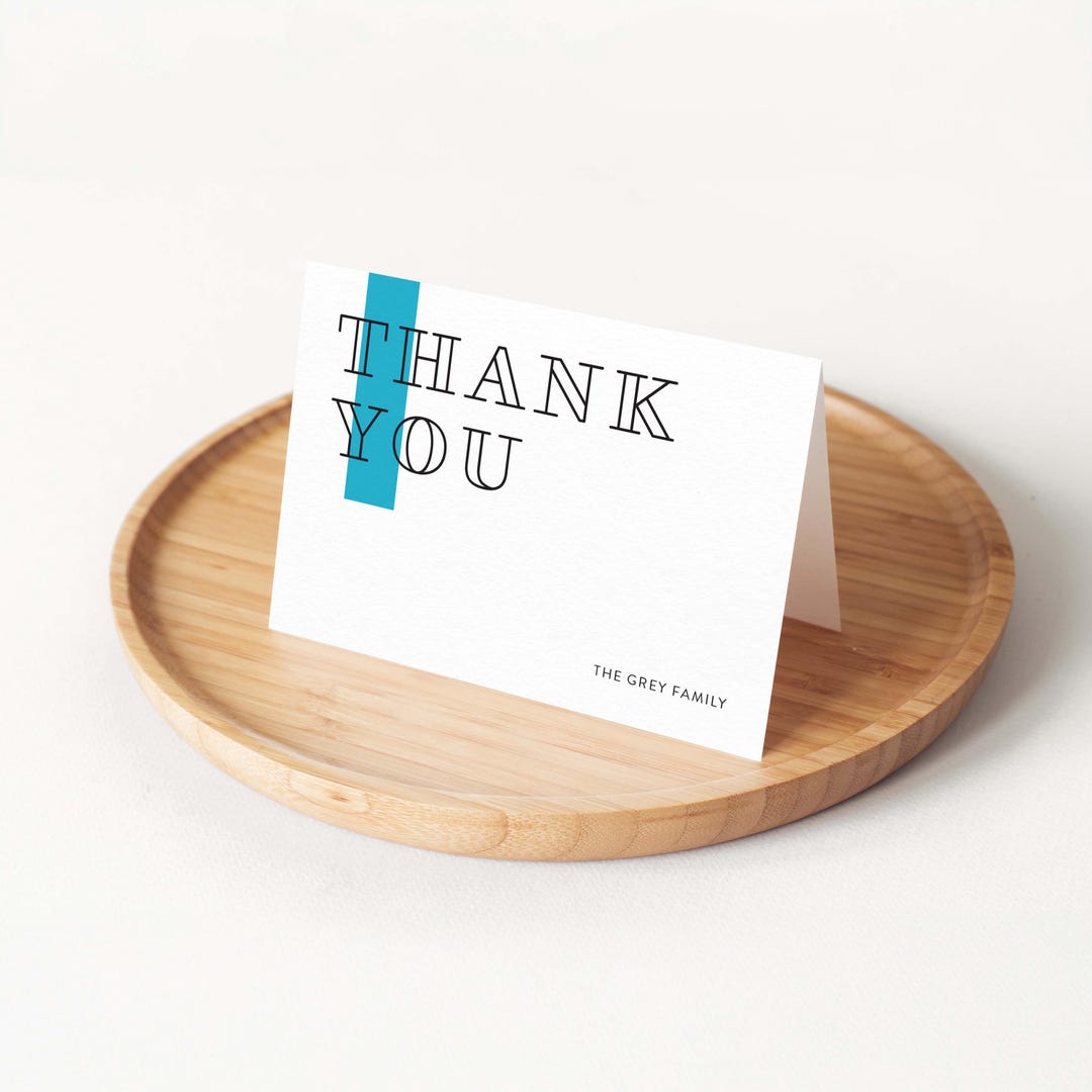 Personalized Thank You Card Set | Folded Note Cards - Etsy