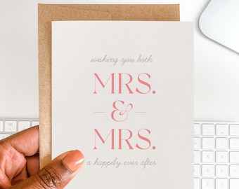 Mrs. & Mrs. Wedding Card | Lesbian Congratulations Card