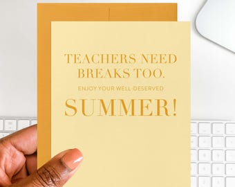 Teacher Appreciation Card | Enjoy Your Summer Greeting