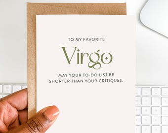 Funny Virgo Zodiac Birthday Card | Astrology Gift