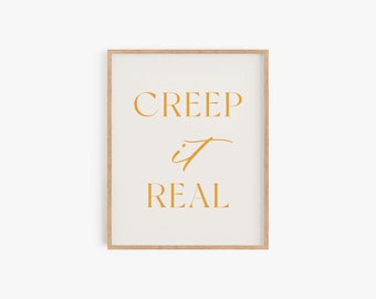 Creep it Real Halloween Art Print | Funny Halloween Decor | Bar Cart Decor | Halloween Party