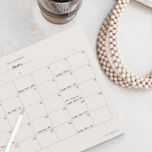 IMPERFECT | Undated Monthly Planner | Monthly Planner | Month Review | Simple | Organization | Minimalist Monthly Planner