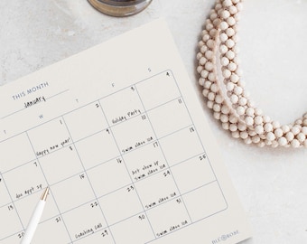 IMPERFECT | Undated Monthly Planner | Month Review | Simple | Organization | Minimalist