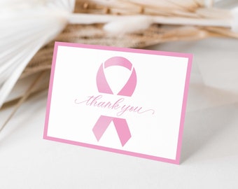 Pink Ribbon Thank You Card Sets | Breast Cancer Awareness | Thank You Gift | Breast Cancer Thank You Notes | Breast Cancer Thank You Cards