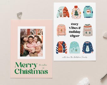 Personalized Digital Christmas Card, Custom Photo Holiday File, Printable Family Greeting, Choose Design