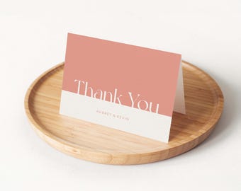 Color Block Personalized Thank You Cards | Modern Serif Font