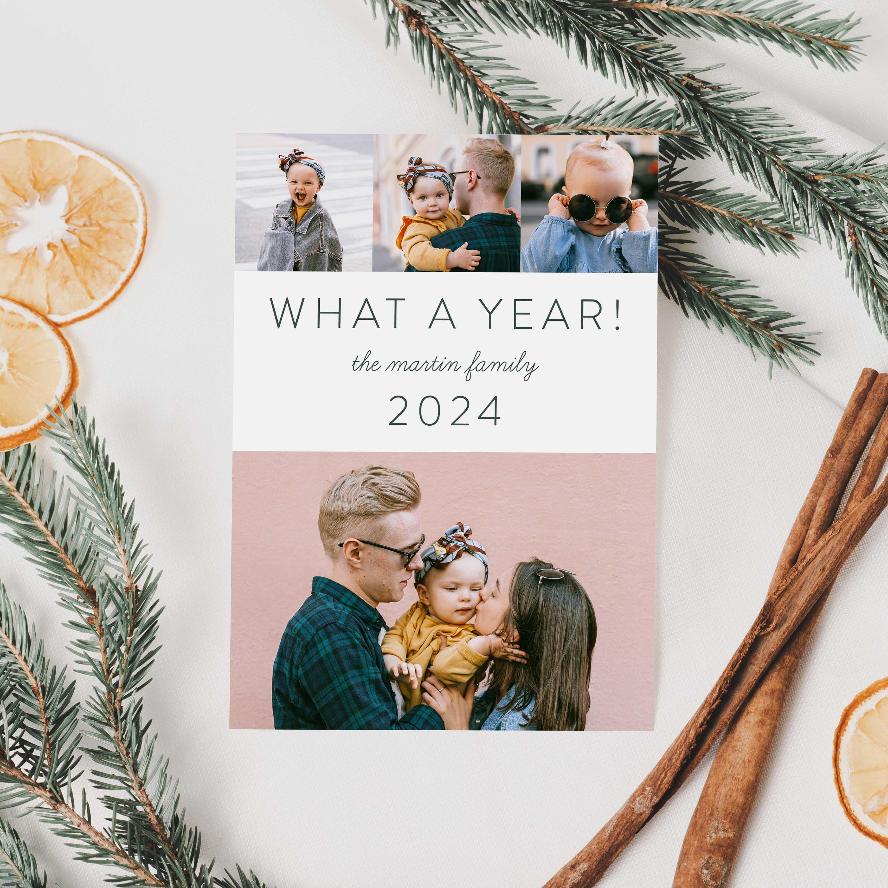 Custom Photo Collage Holiday Card | Modern Family Year in Review - Etsy