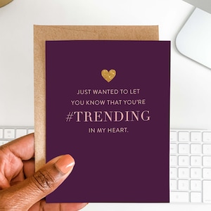 You&#39;re Trending in My Heart Card | Funny Valentine&#39;s Day Card, Anniversary Card for Him or Her