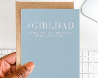Hashtag GIRLDAD Birthday Card for Dad | Funny Father's Day Greeting Card