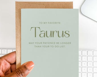 Funny Taurus Zodiac Birthday Card | Astrology Gift