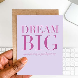 Dream Big Graduation Greeting Card | Grad Congratulations Card | Graduation Card | Card for Her | Graduate Friend Card | High School Grad