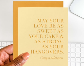 Funny Wedding Card | Strong as Hangovers, Congratulations