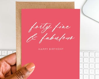 40th Birthday Card | Fine & Fabulous, Guava Pink