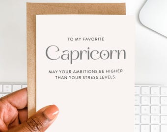 Funny Capricorn Zodiac Birthday Card | Astrology Gift