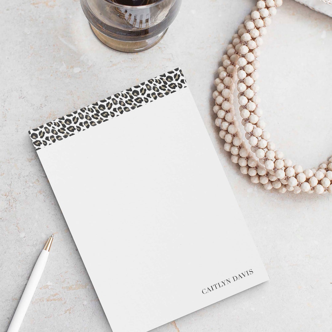 Personalized Leopard Name Notepad | Modern Design | Custom Personal ...