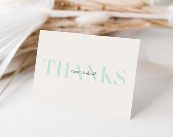 Minimalist + Bold Thank You Card Sets | Personalized Folded Thank You Cards | Wedding Guest Thank Yous | Modern Thank You | Shower Thank You