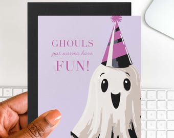 Funny Ghost Halloween Card | Ghouls Wanna Have Fun