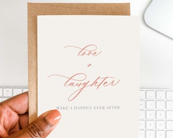 Elegant Wedding Card | Love and Laughter Newlywed Wishes