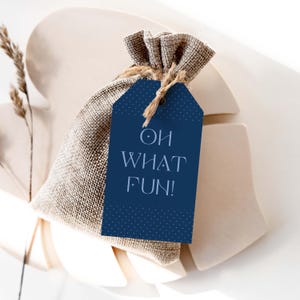 Gift Tags | Oh What Fun Holiday Gift Tags | Christmas Gift Tag | Blue Christmas