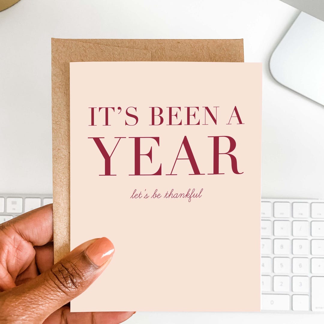 Miserable Year It's Been a Year Greeting Card | Funny Thankful Card | Reflection ...