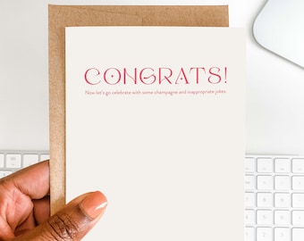 Funny Congratulations Card | Champagne & Jokes