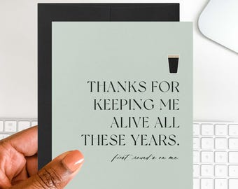 Funny Father's Day Card | Beer Thank You Card for Dad