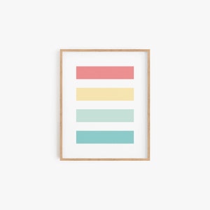 Bright Happy Colorful Mood Print | Colorful Wall Art | Pastel Colors Prints |  Home Decor | Simple Abstract Wall Art | Color Block Art