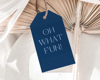 Gift Tags | Oh What Fun Holiday Gift Tags | Christmas Gift Tag | Blue Christmas