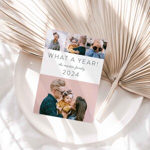 Custom Photo Collage Holiday Card | Modern Family Year in Review - Etsy