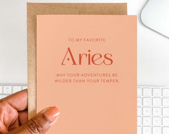 Funny Aries Zodiac Birthday Card | Astrology Gift for BFF