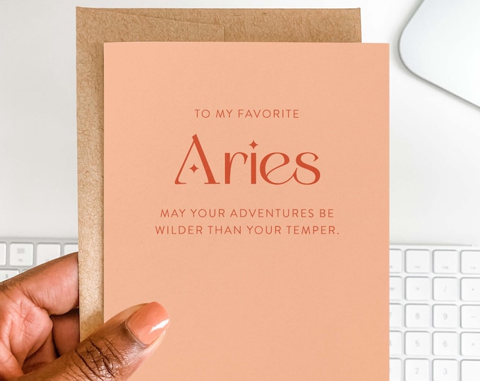 Funny Aries Zodiac Birthday Card | Astrology Gift for BFF