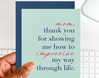 Funny Mother's Day Card | Improvise Life Lessons, Thank You Mom