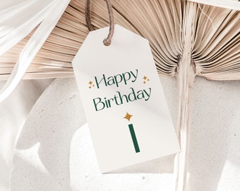 Green Birthday Gift Tags | Birthday Gift Tags | Party Gift Tags | Gift for Her | Gift Wrap | Birthday Gift for Her | Gift for Him | Set of 8