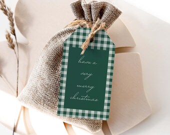 Green Plaid Christmas Gift Tags | Vintage Holiday Tags
