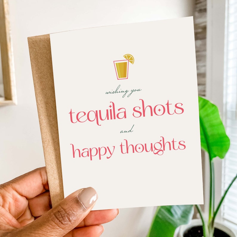 Tequila Shots Birthday Greeting Card Printed - Etsy