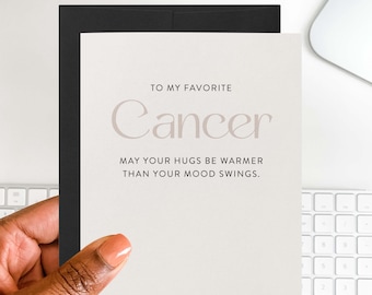 Funny Cancer Zodiac Birthday Card | Astrology BFF Gift