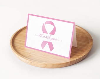 Pink Ribbon Thank You Card Set | Breast Cancer Awareness