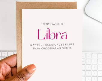 Funny Libra Zodiac Birthday Card | Gift for Astrology Lover