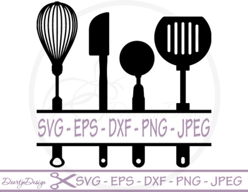 Download Split Kitchen Utensils SVG Split monogram svg dxf files eps | Etsy