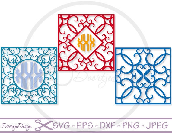 Download Items similar to Square Monogram SVG files for cutting ...