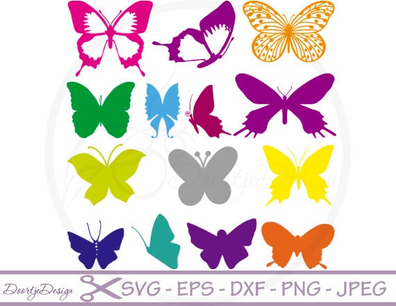 Download SVG cut files Butterflies Silhouette Clipart Clipart | Etsy