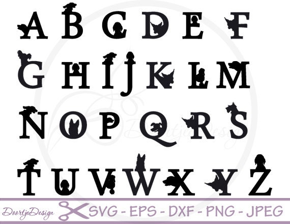 Download Font Letters Svg Fancy Alphabet Set Svg Files Svg Files For Etsy