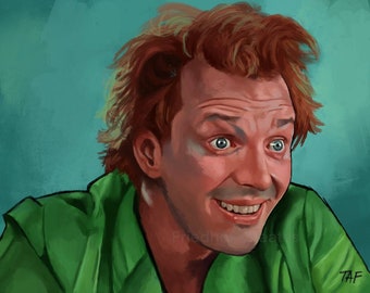Fred / Drop Dead Fred / Rik Mayall / Impresión artística / 10x8 / Pintura digital / retrato