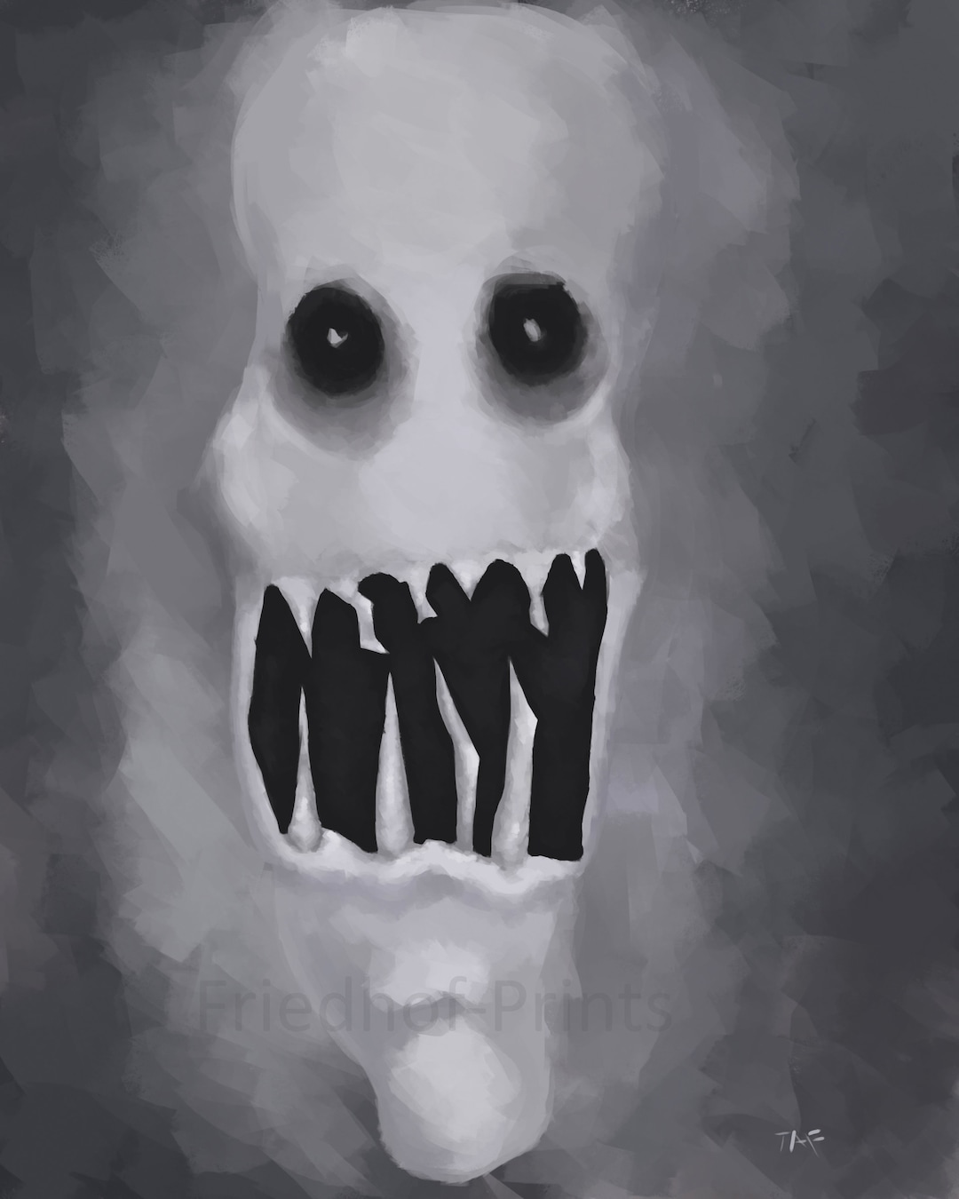 Scary Face Horror Digital Painting Digital Art Etsy Ireland