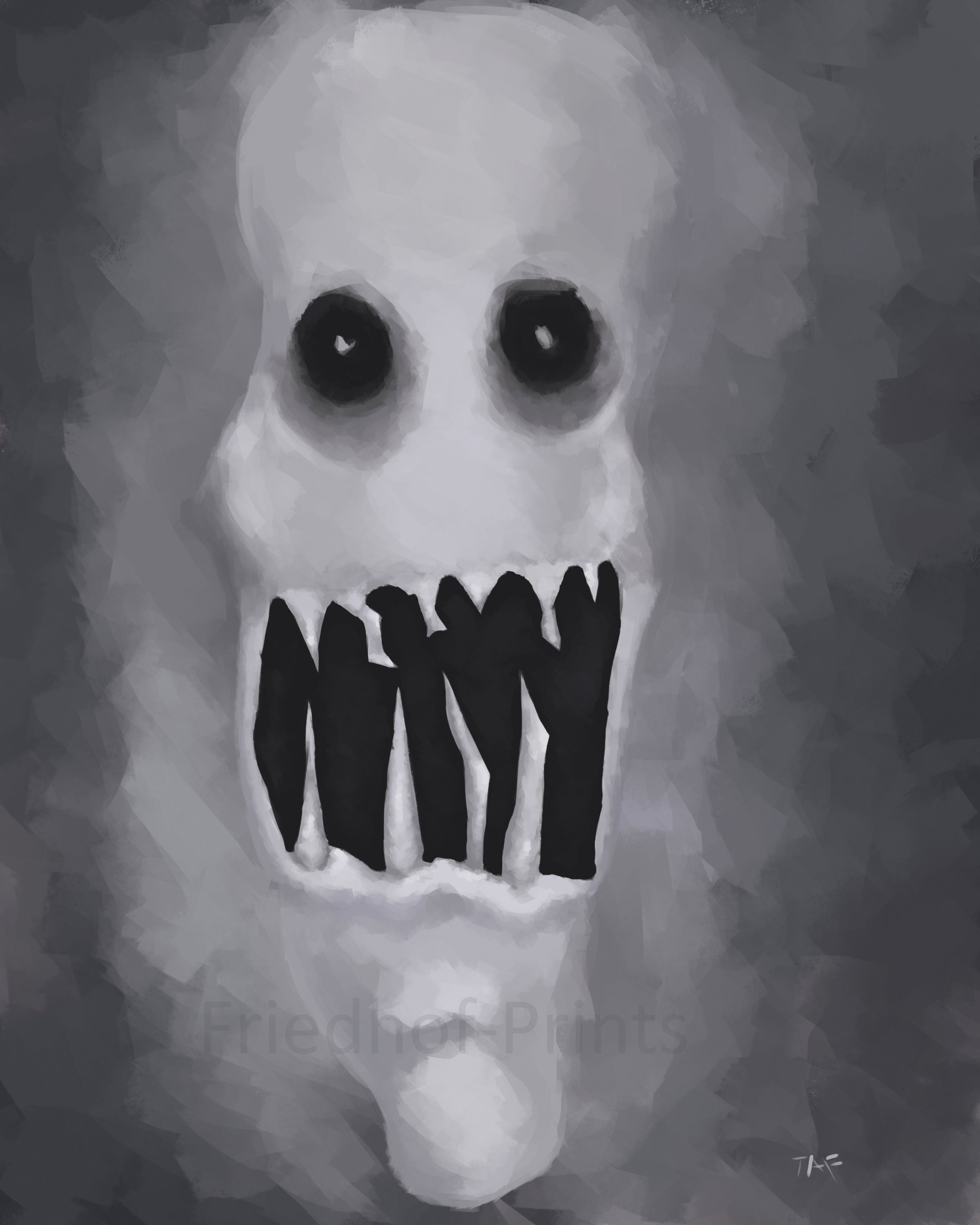 Scary Face Horror Digital Painting Digital Art Halloween 5x7 Scary Face Horror Digital Painting Digital Art Halloween 5x7