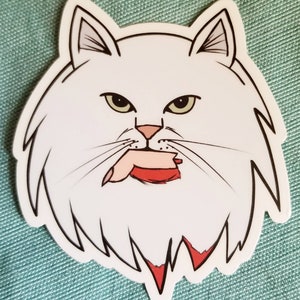 Danger Kitty Sticker / Cat from House (1977) / 2.69&quot; x 3&quot; Vinyl sticker
