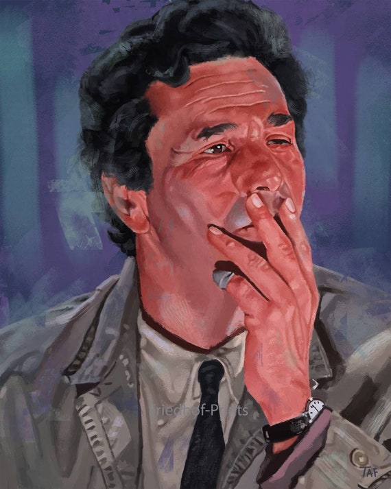 Columbo / Peter Falk / Art Print / Digital Painting / 8x10 Etsy