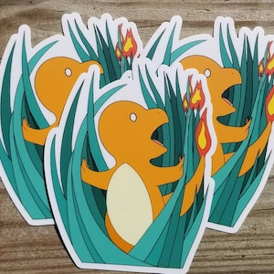Charmander in het hoge gras sticker